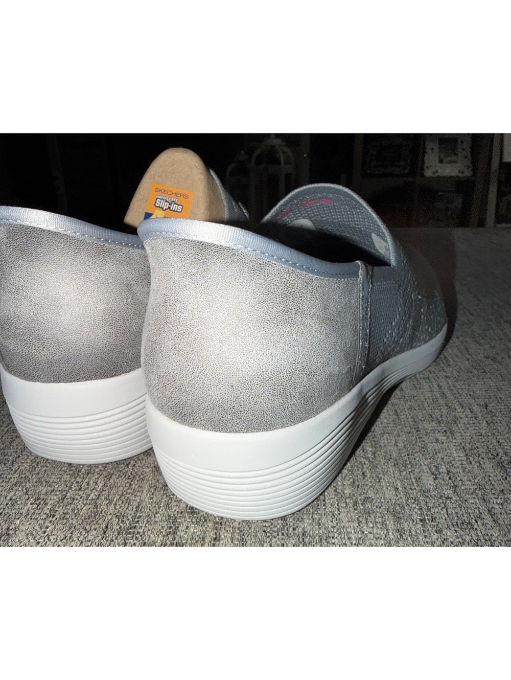 Skechers WMNS 10 Hands Free Slip-ins Arya Knit Gray Walking Shoes 158918 NIB - Picture 4 of 11